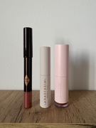 Zestaw do makijażu pomadka glossier cień Charlotte Tilbury żel Anastasia