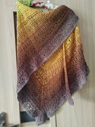 Szydełkowa ażurowa chusta, ombre, rękodzieło