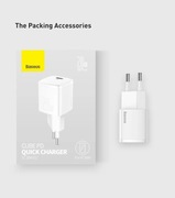 Ładowarka sieciowa Baseus USB C 20W biała