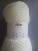 Biały ecru koc Pepco 150x200