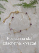 Bransoletka Kryształowa Elegancja – pozłacana stal, kryształki