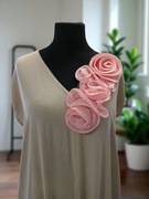 Aplikacja naszywka przypinka kwiat róża plisowana 3d do przeszycia 