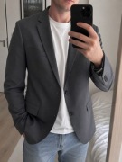 Casualowa elegancka marynarka męska Selected Homme szara klasyczna M super 