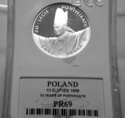 10 zl. XX lat pontyfikatu  PR69 1998  