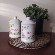 Słoiki Ceramiczne Creamy Staffordshire Biltons Country Lane Cukier Herbata