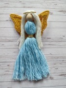 Aniołek błękitny podziękowanie komunia chrzest 