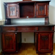 Biurko w stylu neorenesansowym z nadstawką, antyk