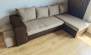 Modułowy narożnik z funkcją spania+2 pojemniki+2 pufy