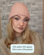 Czapka zimowa damska podwójna nitka wełniana