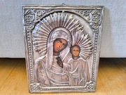 PIĘKNA STARA IKONA Z WIZERUNKIEM MATKI BOSKIEJ KAZAŃSKIEJ, POLECAM