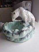 Patera popielniczka Ditmar Urbach art deco niedźwiedź polarny