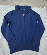 Sweterek granatowy wełna merino Ralph Lauren