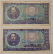 Rumunia 100 lei 1966 2 sztuki