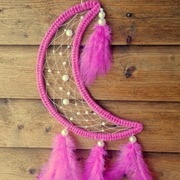 Łapacz snów Księżyc - kolor róż