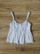 Bluzka na ramiączkach biała baskinka luźna dziewczęca ciążowa M