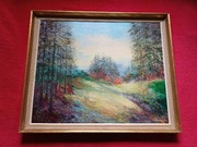 Stary obraz na płótnie Ferncis Raymond Perriard