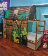 Łóżko Kura IKEA + materac+ baldachim