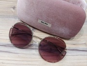 Damskie okrągle okukary przeciwsłoneczne SMU 56X od Miu Miu!