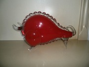 CZERWONY BYK ŻUBR HUTA NIEMEN BARDZO DUŻY BEZ USZKODZEŃ ORYGINALNY PRL