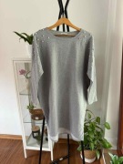 Śliczna dresowa sukienka z perełkami plus size bawełna cotton