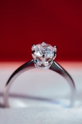 -70%! okazja Pierścionek ok 1 karat diament brylant białe złoto luksus