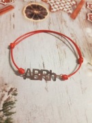 Bransoletka sznurkowa srebro 925 grupa krwii ABRh-