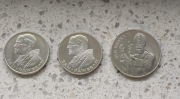 3 monety Jan Paweł II - 1000zł Ag650 1982r. i 1983r., 10000zł Ag750 1987r.