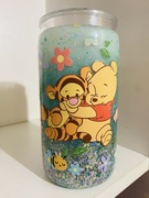 Kubek z pokrywką, słomką i brokatem 400 ml