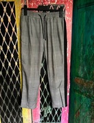 Szare eleganckie męskie spodnie w kratkę z lampasem H&M Divided [29]