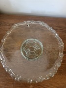 Patera szklana Johanfors (Szwecja) – Vintage 30 cm – Oryginalna naklejka
