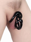 Pas Cnoty Czarny Klatka na penisa BDSM Femdom Kaganiec 