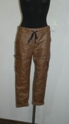 Spodnie bojówki brąz skóra eko 38  40