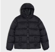 Nowa chłopięca pikowana kurtka z kapturem czarna 146