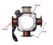 Iskrownik stator 4 cewki 3 przewody do TGB Suzuki