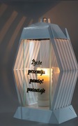 Znicz Lampion Lamel Biały.