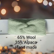 Ręcznie robiona opaska na głowę 65% Wełna 35% Alpaka Miękka, ciepła,
