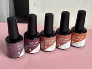 Zestaw lakiery żelowe nowe czerwone pomarańczowe kolory 5 szt