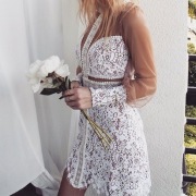 For love & Lemons sukienka tiulowa koronka