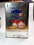 puszka po oleju sojowym UNRRA - z powojennej pomocy obszarom wyzwolonym