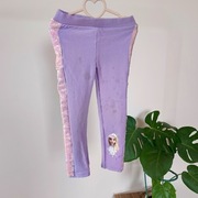 Legginsy ciepłe 110 Frozen Elza fioletowe błyszczące