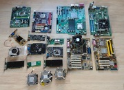 Zestaw części komputerowych, płyty główne, karty graficzne