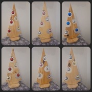 Choinka drewniana z bombkami 