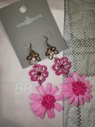 Kolczyki różowe, turkusowe, firmy Bijou Brigitte, łańcuszek na rękę,