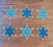 Szydełkowe gwiazdki śnieżynki zawieszki ozdoby bombki na choinkę 6 szt 