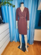 Nowa elegancka sukienka ołówkowa w kolorze śliwkowym z metkami L (7)