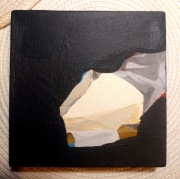 Serek topiony to trzeci z Wielkiej Trójcy Serów - WTS, akryl na płotnie