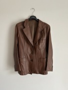 Kurtka skórzana vintage 90s elegancka marynarka dark academia