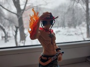 DUŻA Piękna Figurka Płomienny Ace z One Piece