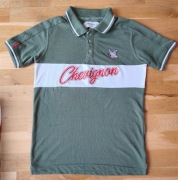 Męska koszulka polo Chevignon oliwkowa zielona z logo kaczka vintage S / M