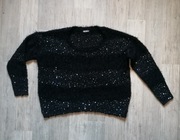 Oversize mechaty sweter z cekinami, święta/sylwester. r.42/44
